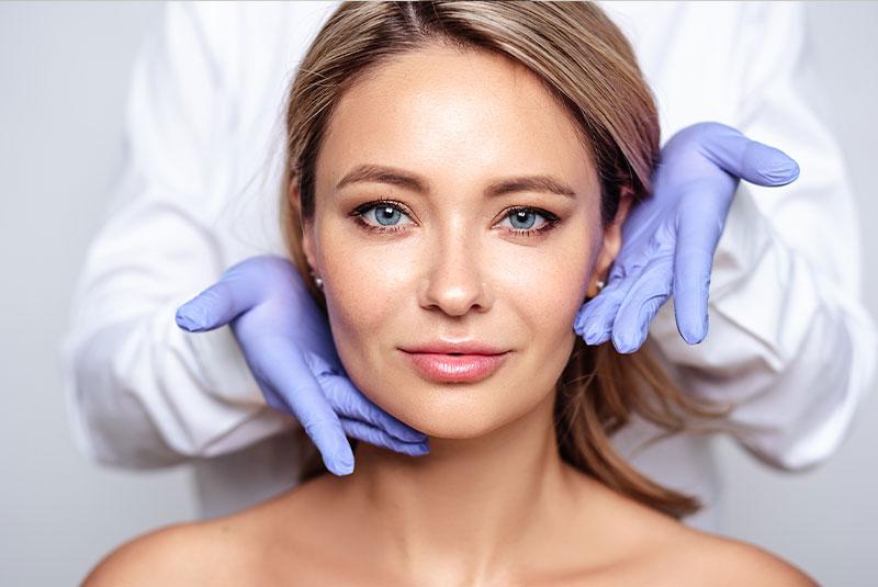 Patient smiling after botox treatment