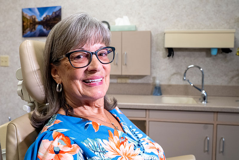 Patient smiling showing off new smile