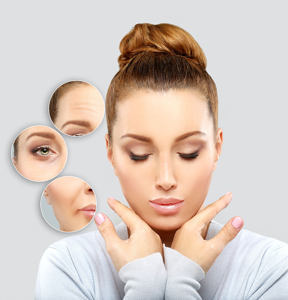 patient with before and after images of there botox treatment