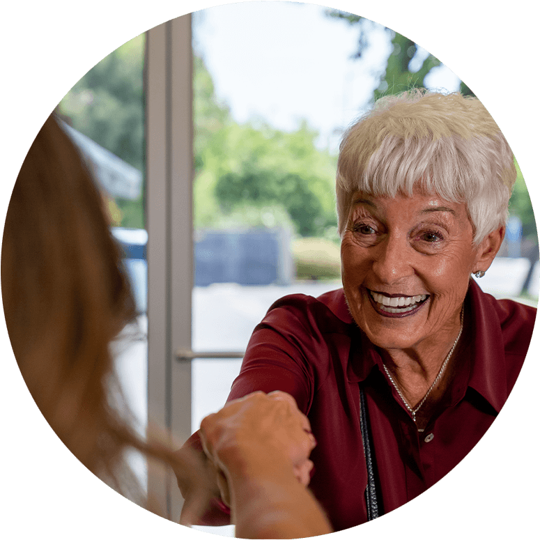 Patient shaking hands with Patient